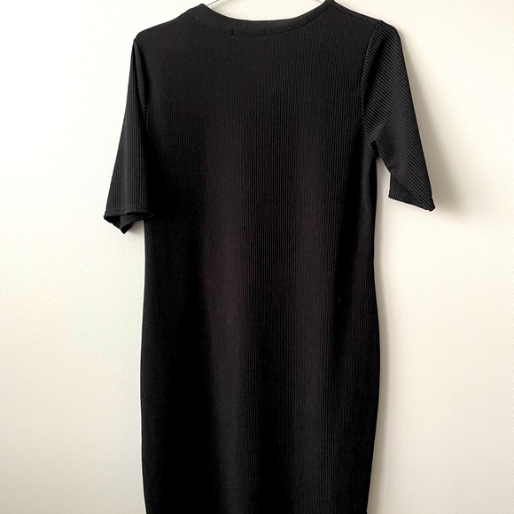 Y2K INSPIRED MISSGUIDED RIBBED BODYCON MINI PEEKABOO CHOKER DRESS US 12 - Picture 3 of 9